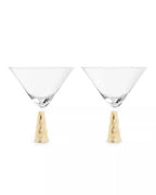 Set of Two Cocktail Glasses with Gold Finish Stem | Astrid