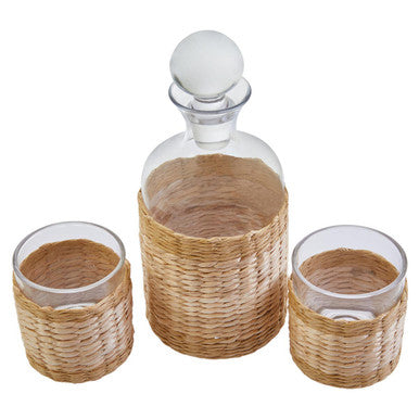Three Piece Glass and Decanter Set | Juno