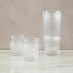Ribbed Glass and Jug Three Piece Set | Juno