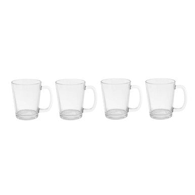 Set of Four Glass Clear Glass Mugs | Torta