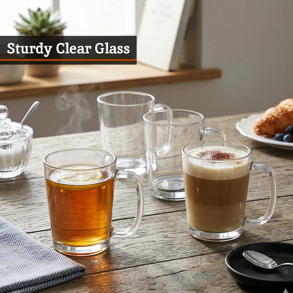 Set of Four Glass Clear Glass Mugs | Torta