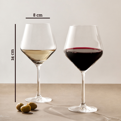 Set Of 2 Crystal Burgundy Glasses | Ada