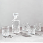 Diamond Pattern Decanter with Four Glasses | Dayla