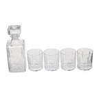 Ribbed Pattern Decanter with Four Glasses | Dayla