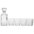 Ribbed Pattern Decanter with Four Glasses | Dayla