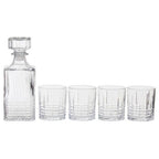 Ribbed Pattern Decanter with Four Glasses | Dayla