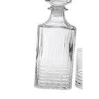 Ribbed Pattern Decanter with Four Glasses | Dayla