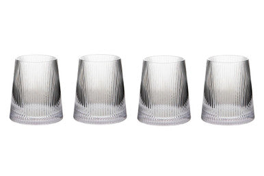Set of 4 Ribbed Glass Tumblers | Eldon