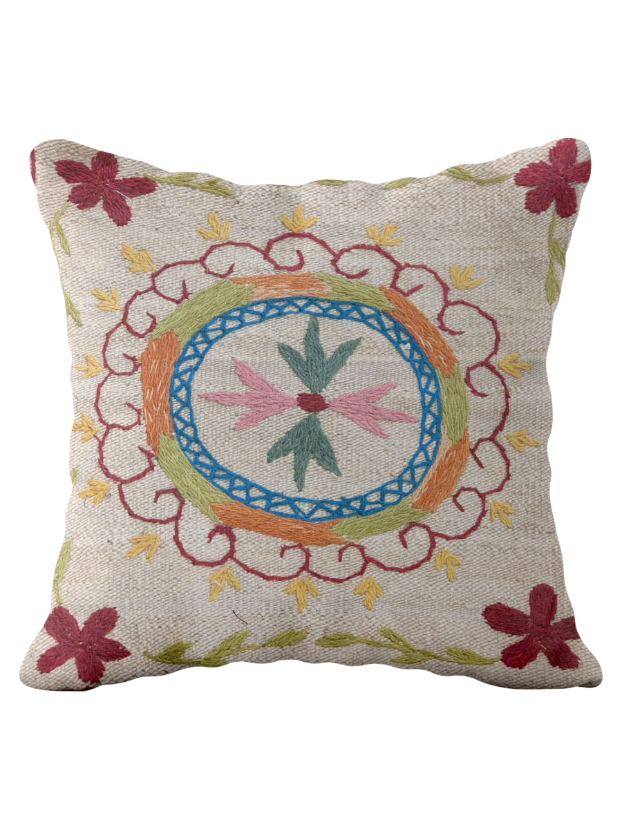 Suzani Hand Embroidered Cushion Cover - 45 x 45 cm