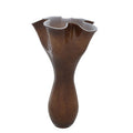 Flared Brown Glass Vase | Chocolate