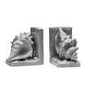 Set of 2 Conch Grey Dolomite | Bookends
