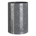 Punched Grey Finish Large Candle Holder | Punched Candle Holder