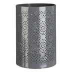 Punched Grey Finish Large Candle Holder | Punched Candle Holder