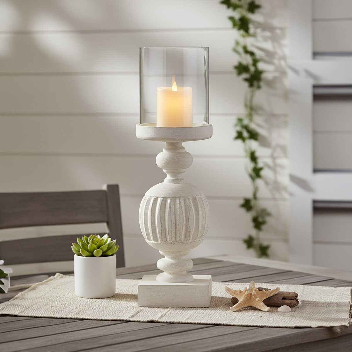 Mango Wood Carved Candle Holder | Bati