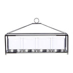 Glass and Silver Long Table Candle Holder | Silver Candle