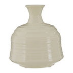 Cream Small Ribbed Ceramic Vase | Dusk