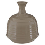Taupe Medium Ribbed Ceramic Vase | Dusk