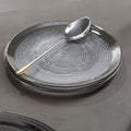 Embossed Glass with Silver Rim Charger Plate | Ida