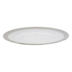 Embossed Glass Dinner Plate with Silver Rim | Ida
