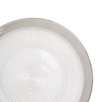 Embossed Glass Dinner Plate with Silver Rim | Ida