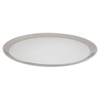 Embossed Glass Coupe Dinner Plate with Silver Rim | Ida
