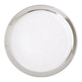 Embossed Glass Coupe Dinner Plate with Silver Rim | Ida
