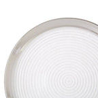 Embossed Glass Coupe Dinner Plate with Silver Rim | Ida