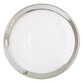 Embossed Glass Coupe Side Plate with Silver Rim | Ida
