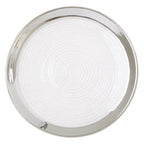 Embossed Glass Coupe Side Plate with Silver Rim | Ida