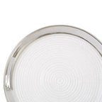 Embossed Glass Coupe Side Plate with Silver Rim | Ida