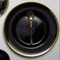 Black Glass Charger Plate with Gold Rim | Ida