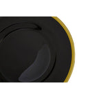 Black Glass Charger Plate with Gold Rim | Ida