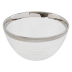 Embossed Glass Bowl with Silver Rim | Ida