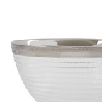 Embossed Glass Bowl with Silver Rim | Ida