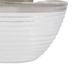 Embossed Glass Bowl with Silver Rim | Ida