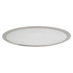 Embossed Glass Coupe Charger Plate with Silver Rim | Ida