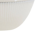 White Embossed Glass Bowl with Silver Rim | Ida