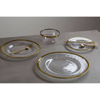 Textured Glass Dinner Plate with Gold Rim | Ida