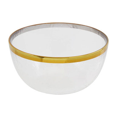 Textured Glass Bowl with Gold Rim | Ida