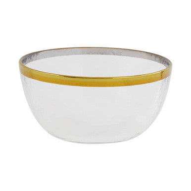 Textured Glass Bowl with Gold Rim | Ida