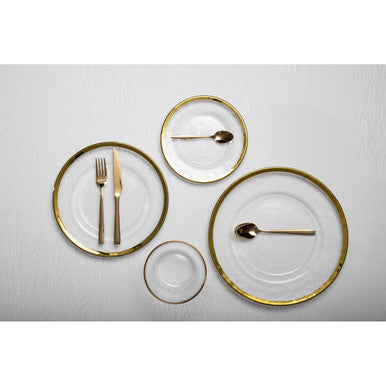 Textured Glass Bowl with Gold Rim | Ida