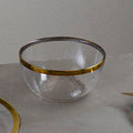 Textured Glass Bowl with Gold Rim | Ida