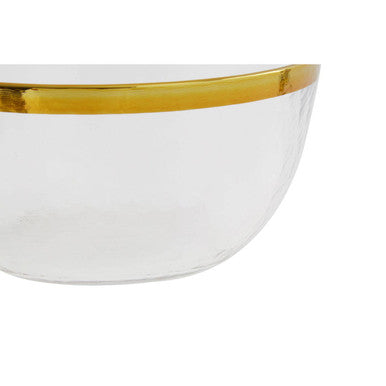 Textured Glass Bowl with Gold Rim | Ida