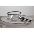 Glass Charger Plate with Silver Rim | Ida