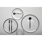 Glass Dinner Plate with Silver Rim | Ida