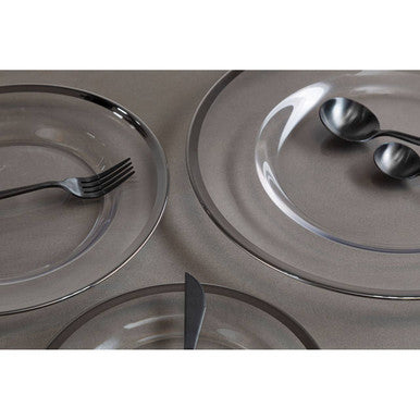 Glass Side Plate with Silver Rim | Ida