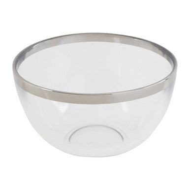 Glass Bowl with Silver Rim | Ida