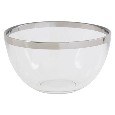 Glass Bowl with Silver Rim | Ida