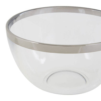 Glass Bowl with Silver Rim | Ida
