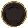 Black Glass Dinner Plate with Gold Rim | Ida